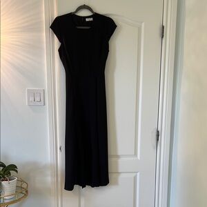 Babaton Elegant Black Midi Dress slit